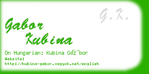 gabor kubina business card